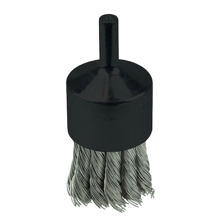 Weiler 1-1/8" Knot Wire End Brush, .014" Stainless Steel Fill 10031